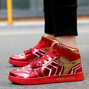 Luxury Brand Black Diamonds Leather Red Bottoms High Top All Rivets Shoes  For Men's Casual Flats Loafers Women's Spikes Sneakers