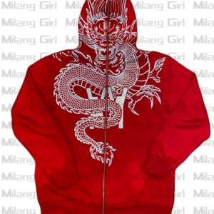 Glitter Men's hoodies Rhinestone Zip Dragon print Hoodie
